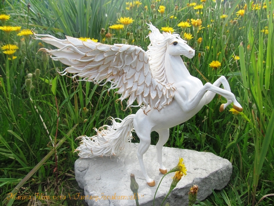 Pegasus. - My, Pegasus, Needlework without process, Polymer clay, Fantasy, Mythology, Longpost