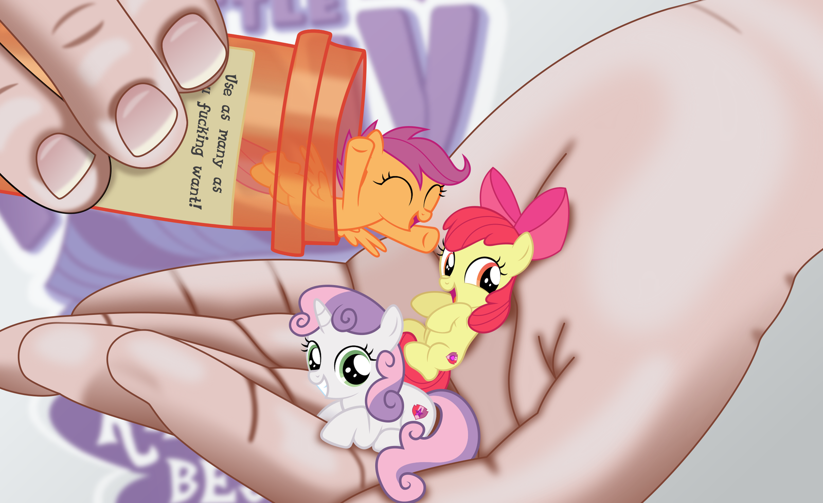 Antidepressants - My little pony, PonyArt, Sweetie belle, Scootaloo, Applebloom, Cutie mark crusaders, Human