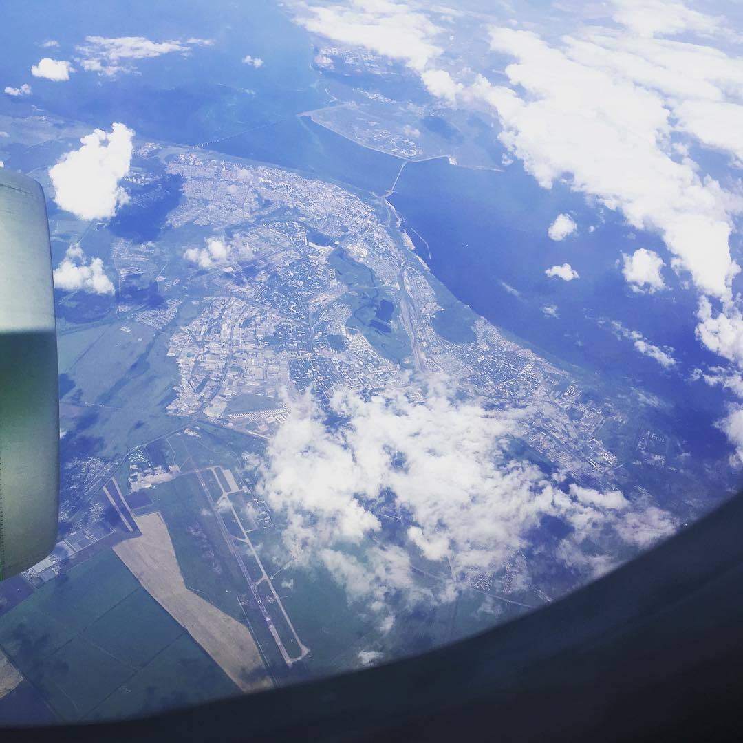 Ulyanovsk region from the porthole - Ulyanovsk, Ulyanovsk region, Sky, View from above, Airplane, Volga, Volga river, Russia, Longpost, River