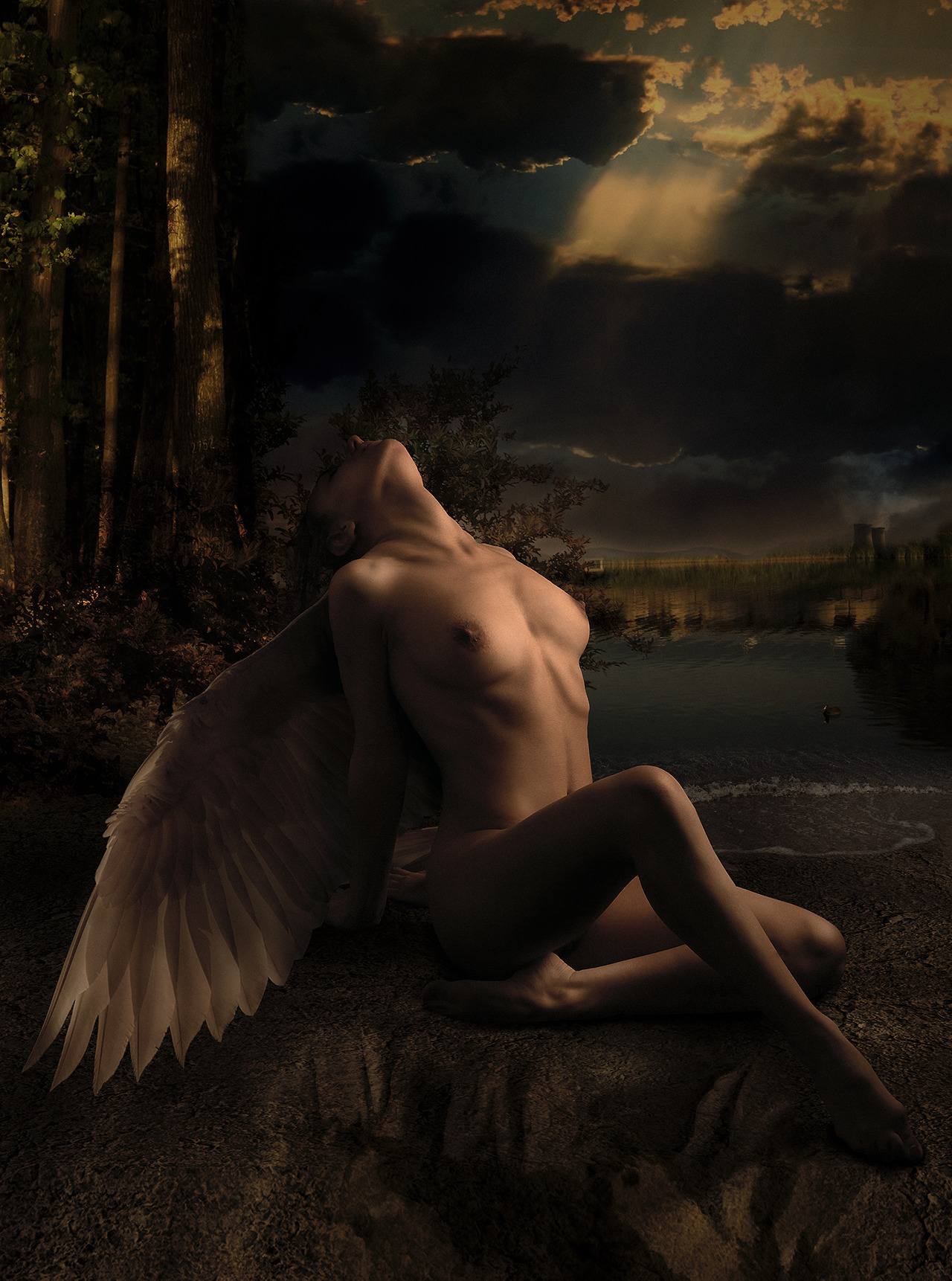 Angels (Compilation) - NSFW, Girls, A selection, Breast, Nudity, Angel, Digital, Photoshop, Art, Longpost