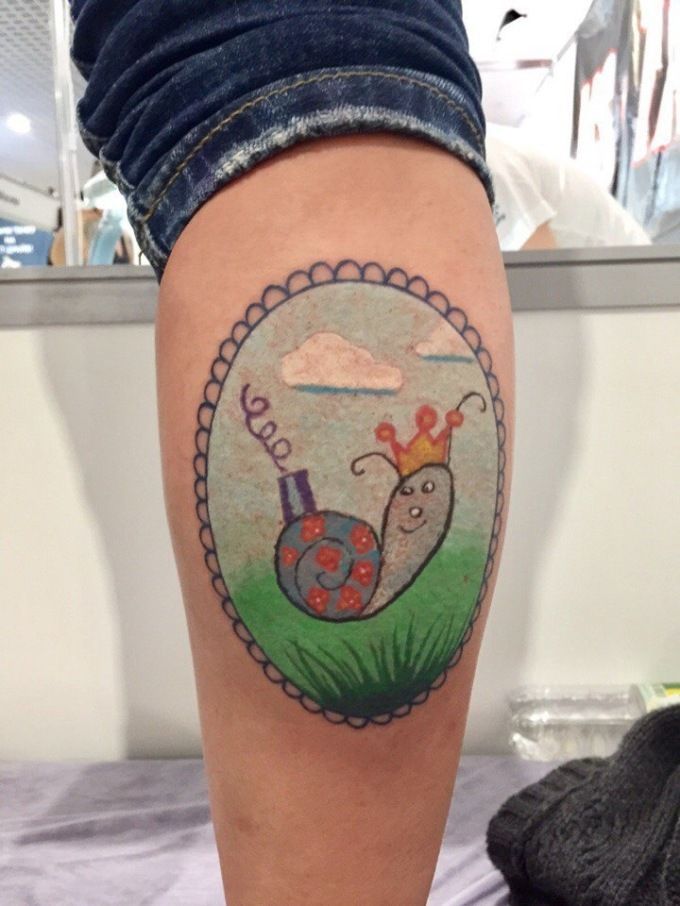 Cute tattoos from a seven-year-old tattoo artist - Yekaterinburg, Tattoo artist, Girl, Longpost