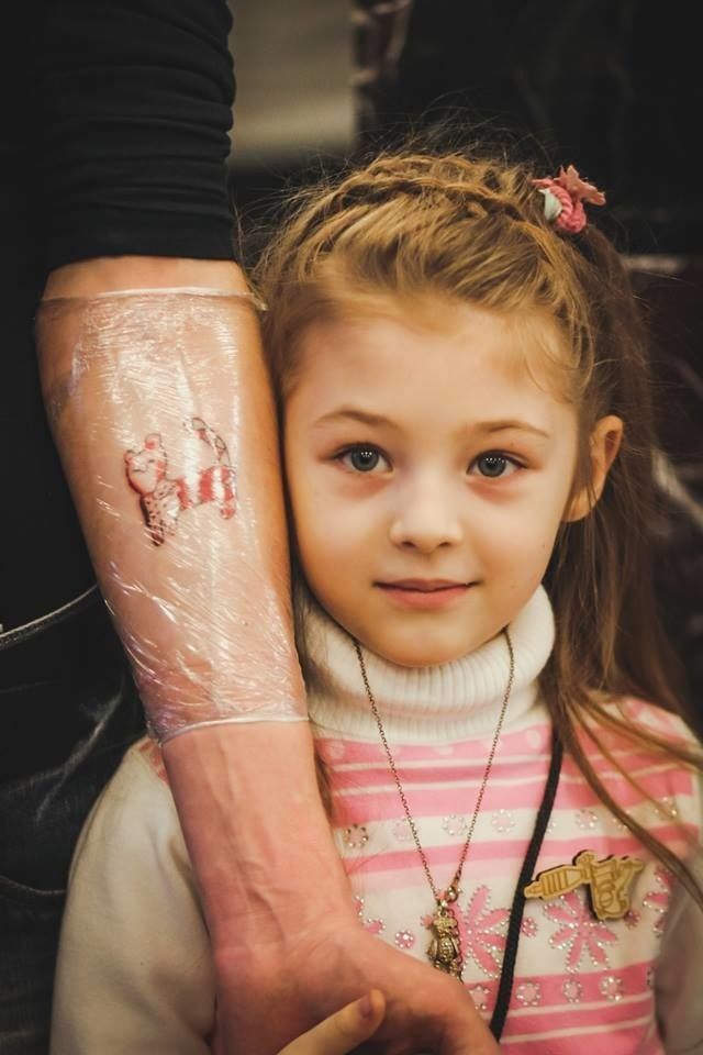 Cute tattoos from a seven-year-old tattoo artist - Yekaterinburg, Tattoo artist, Girl, Longpost