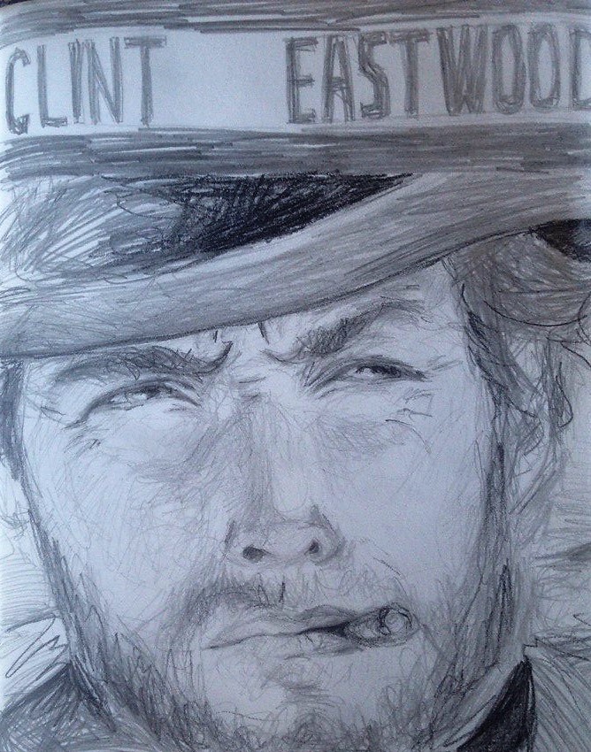 Suspicious Sketch - My, Clint Eastwood, Sketch