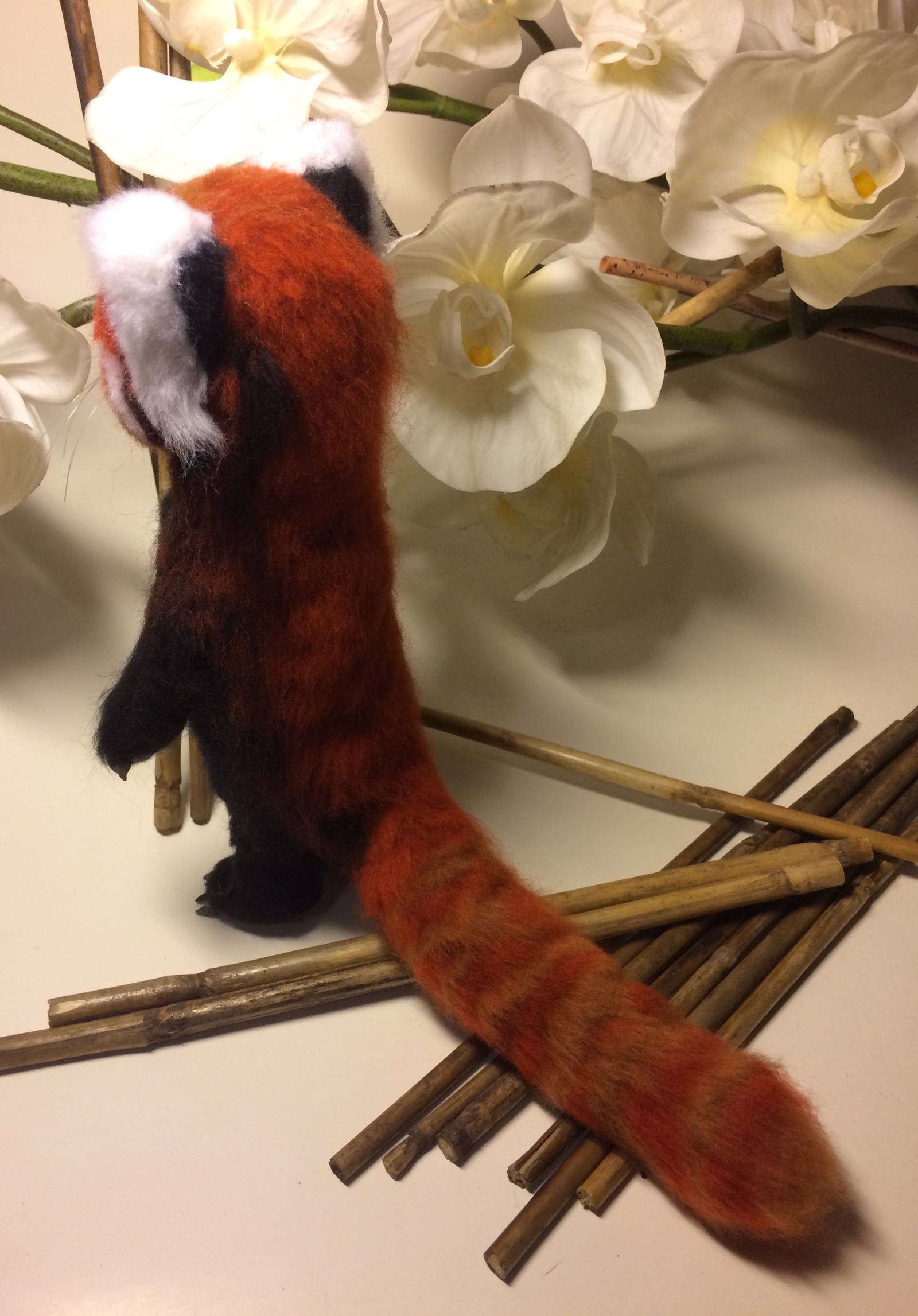 Red panda. Dry felting. - My, Dry felting, Handmade, My, Red panda, Interior toy, Wool, Handmade, Needlework, Longpost