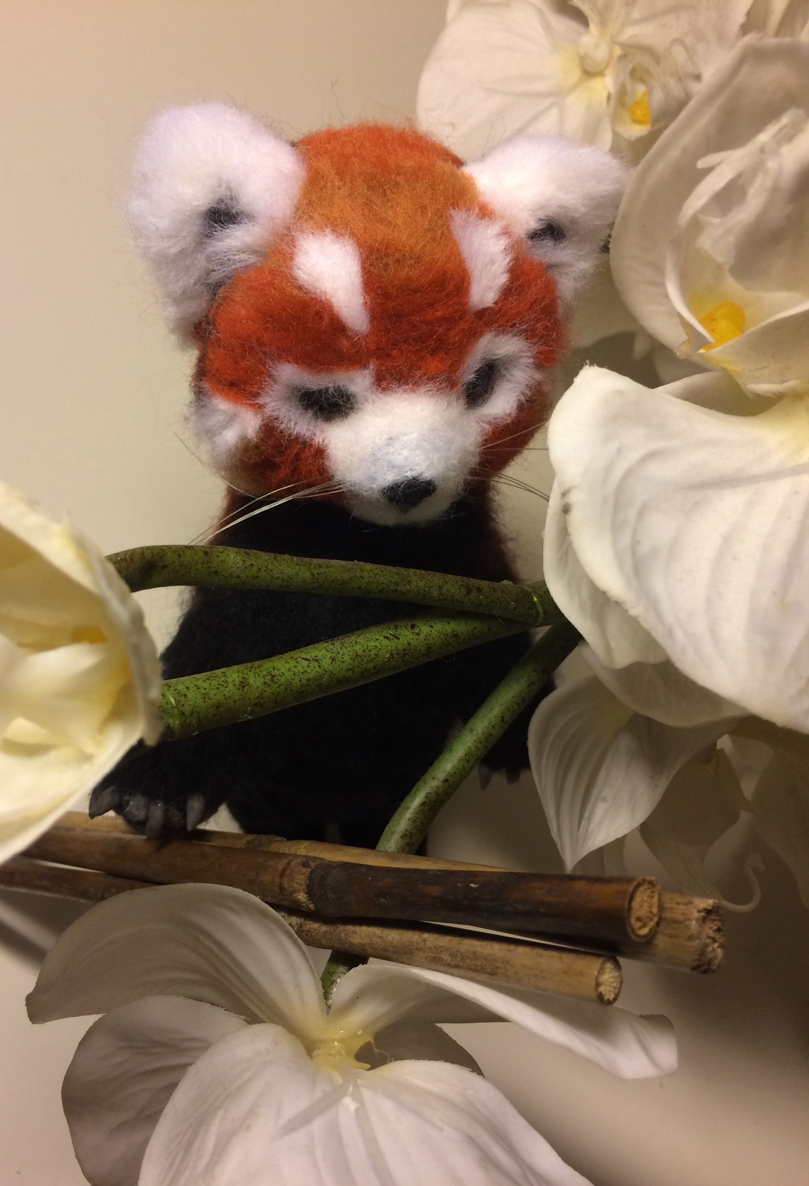 Red panda. Dry felting. - My, Dry felting, Handmade, My, Red panda, Interior toy, Wool, Handmade, Needlework, Longpost