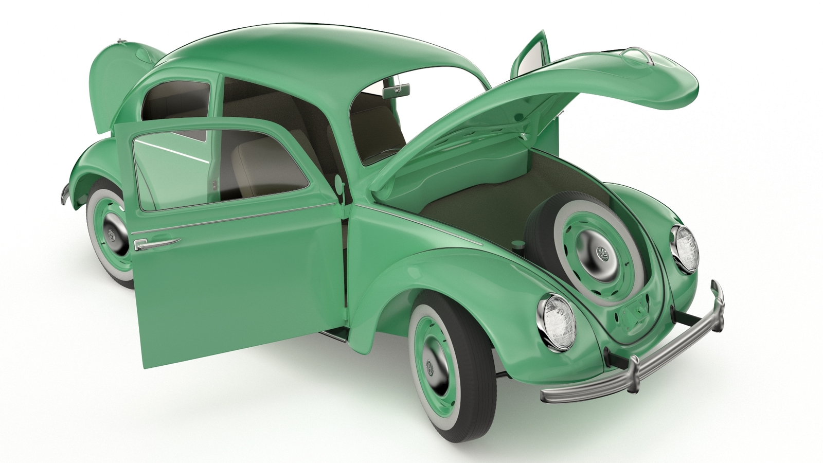 Volkswagen Beetle mk1 1938г. - Моё, 3DS max, Vray, 3D моделирование, Ретроавтомобиль, Volkswagen, Volkswagen Beetle, Длиннопост