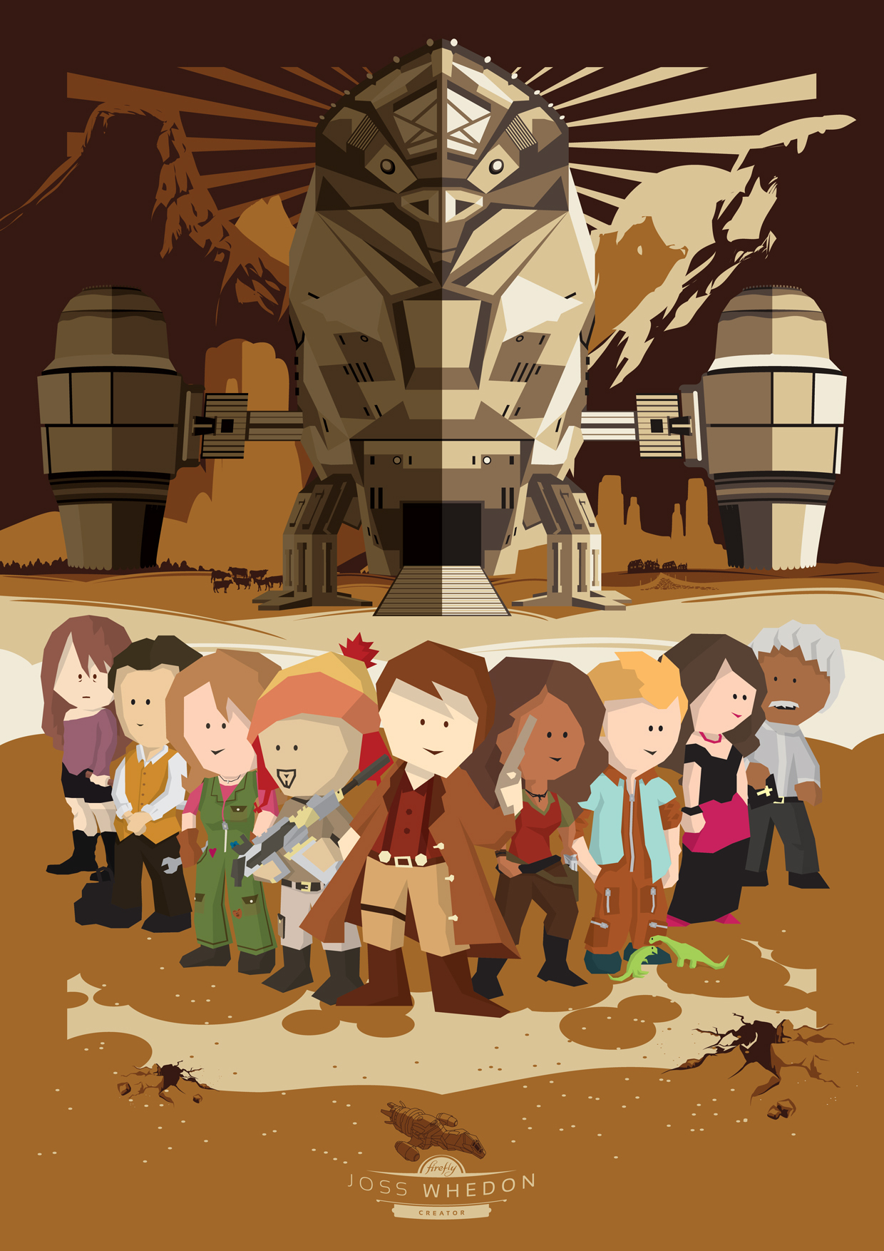 Team - Serenity, Art, Minimalism, Longpost, The series Firefly