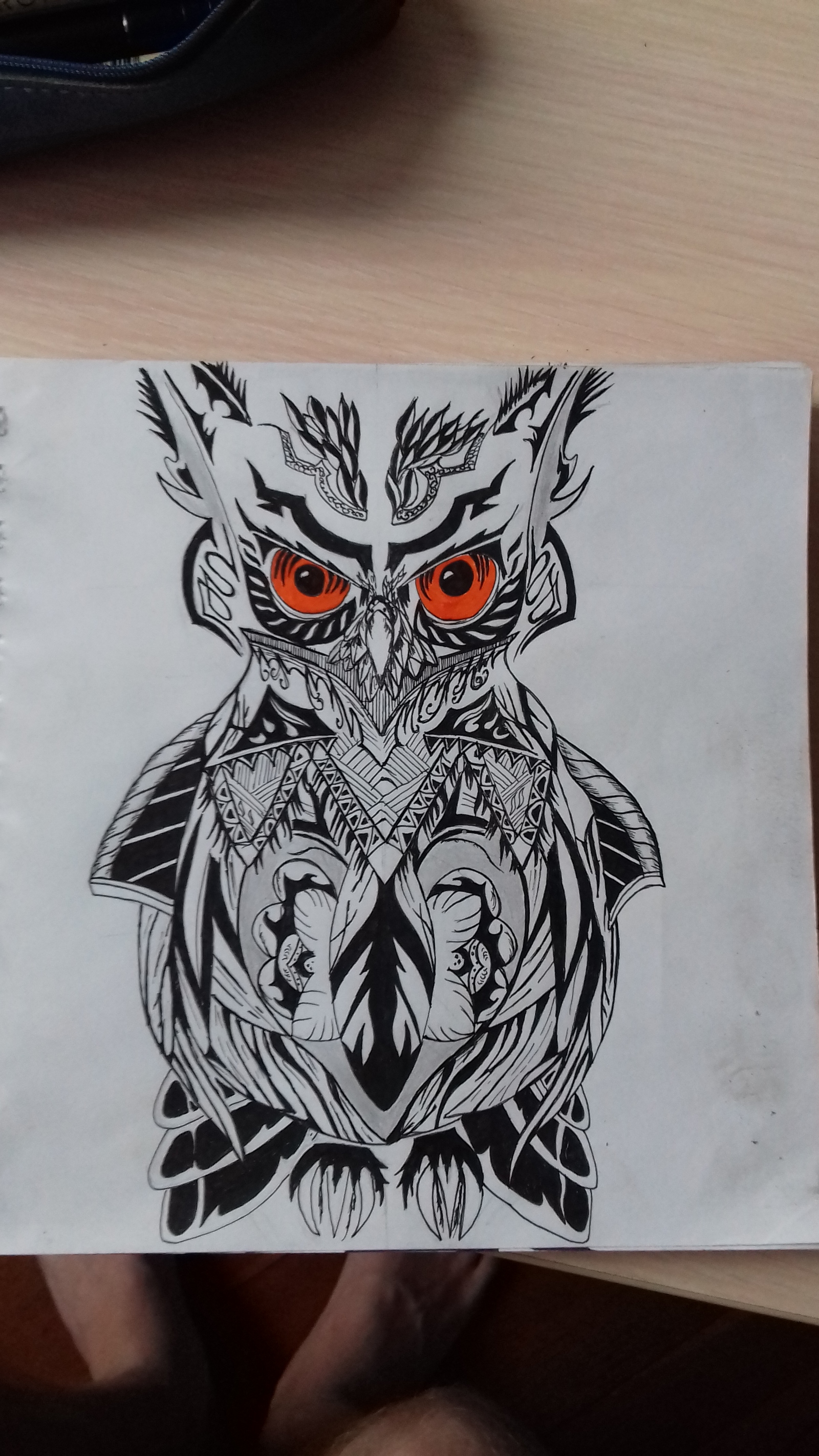 Graphic owl - My, Graphics, Drawing, Owl, Longpost