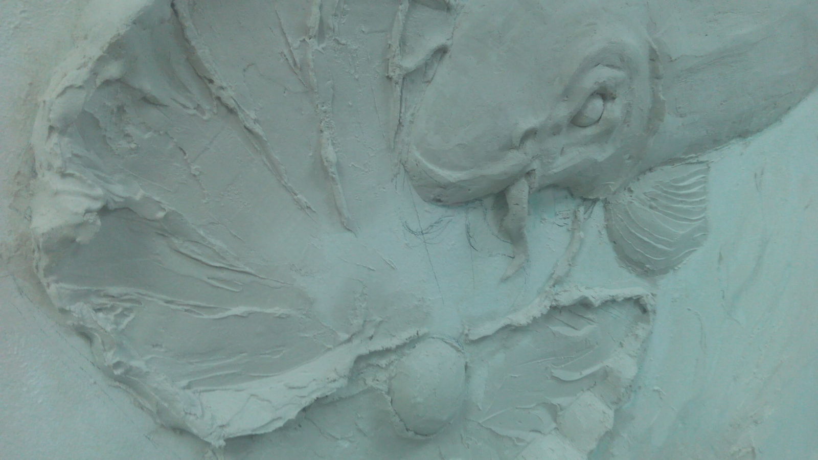 Bas-relief (part 1). - My, Bas-relief, Gypsum, A fish, Octopus, With your own hands, Needlework with process, Friday, For beginners, Longpost