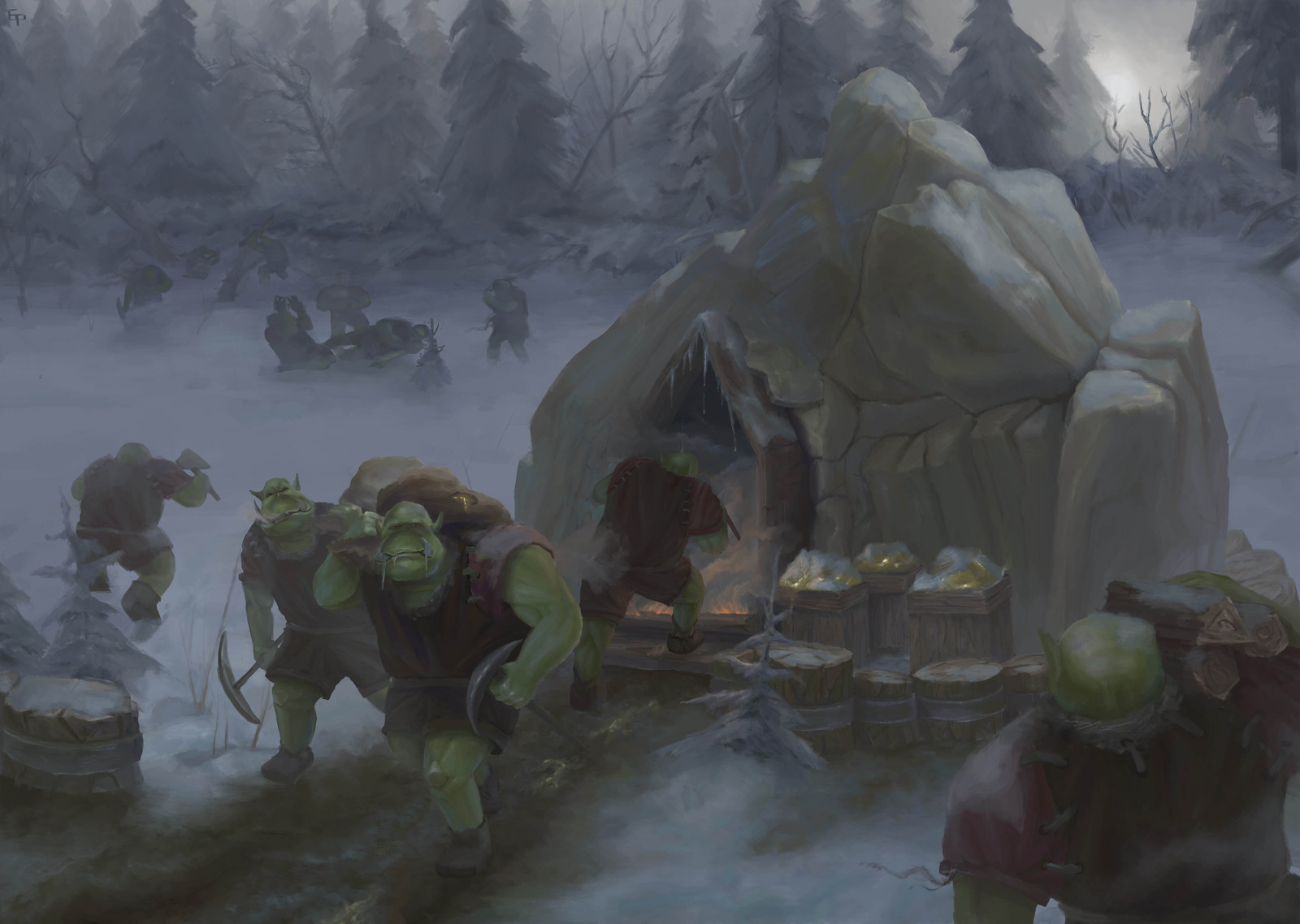 Fan art for Warcraft III - My, Warcraft 3, Fan art, Orcs, Drawing