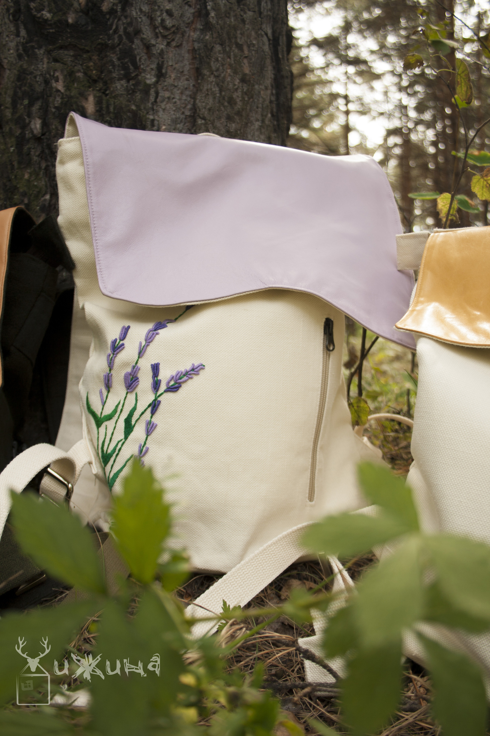 Series of backpacks Herbarium - My, , Arthiz, , Needlework without process, Backpack, Lavender, Longpost