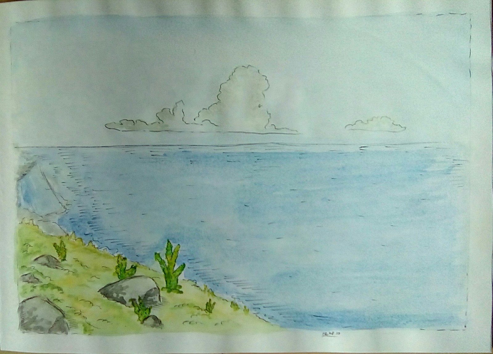 watercolor experiments - My, Landscape, Drawing, Bad artist, Watercolor