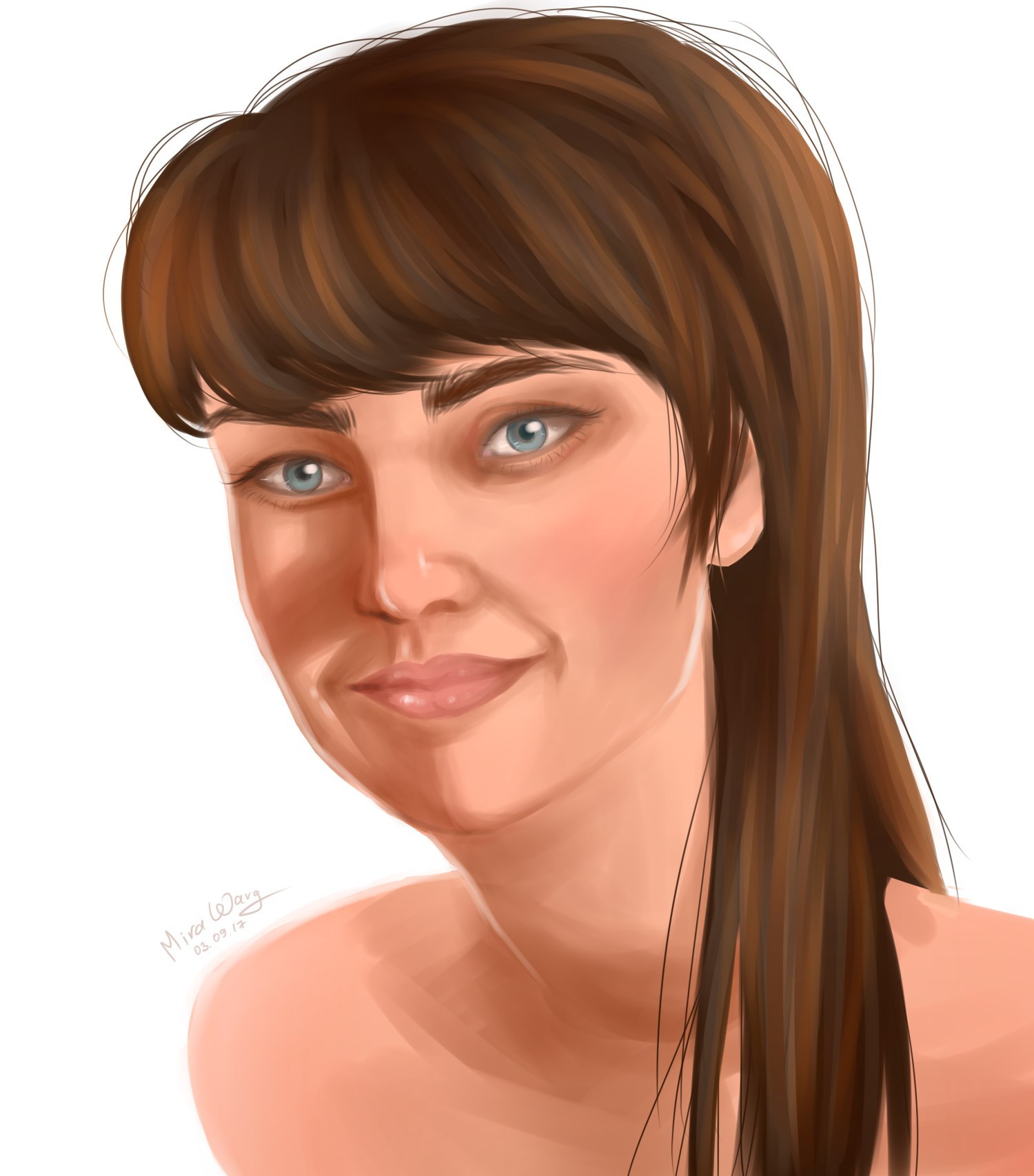 commission - My, Art, Portrait, Beautiful girl, Drawing, Creation, Computer graphics, Digital drawing