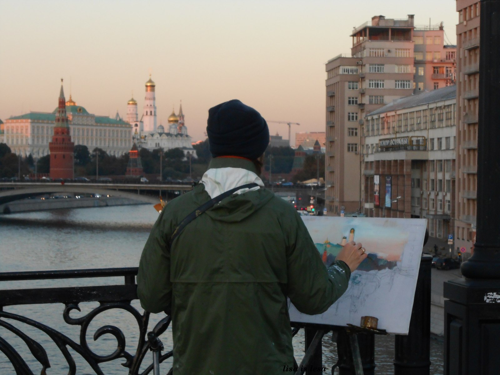 Autumn city portrait - My, Moscow, Artist, Kremlin