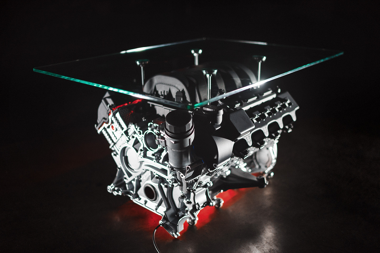 Do-it-yourself table from the Mercedes-Benz V8 engine - My, Longpost, Do it yourself, With your own hands, Engine, Table, Creation, Interior