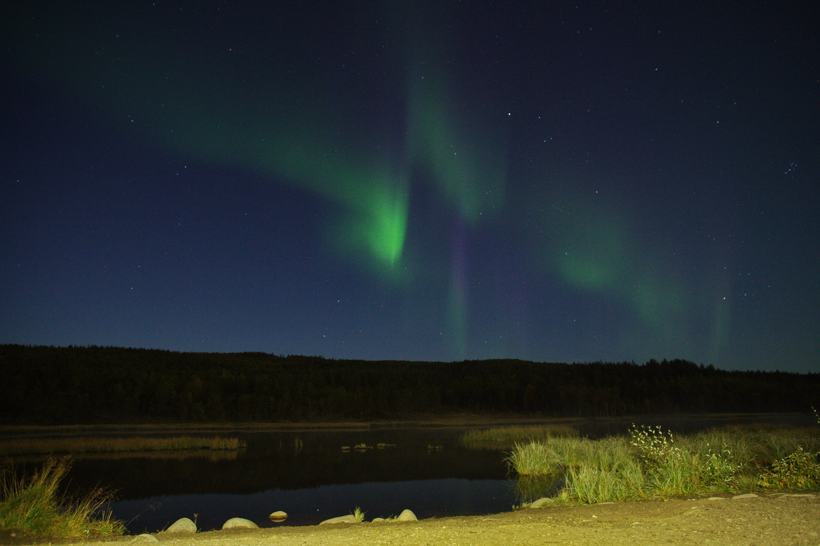 Northern Lights in Murmansk September 8, 2017 filmed by himself All mine - My, Polar Lights, Murmansk, Longpost