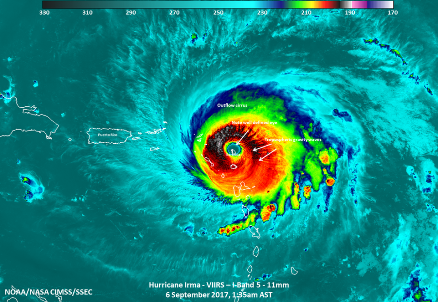 Hurricane Irma, temperature in Kelvins - Hurricane, Temperature