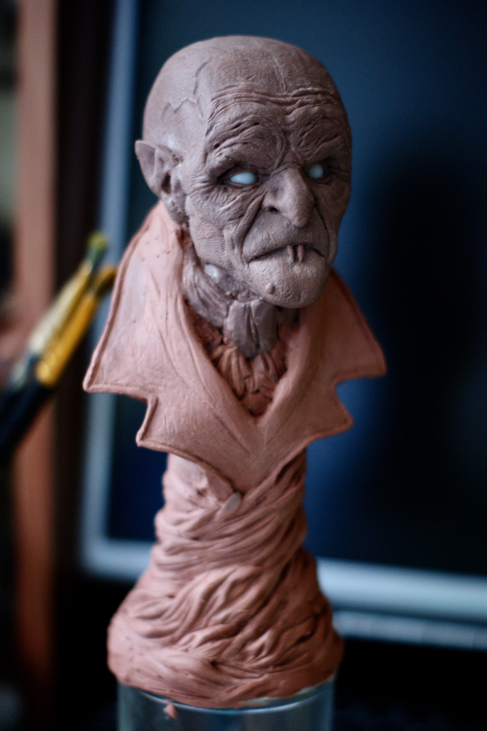 The process of creating a small bust (hereinafter a series of characters) of classic horror films - My, Sculpture, Art, Monster, Vampires, Dracula, , Movies, Лепка, Longpost