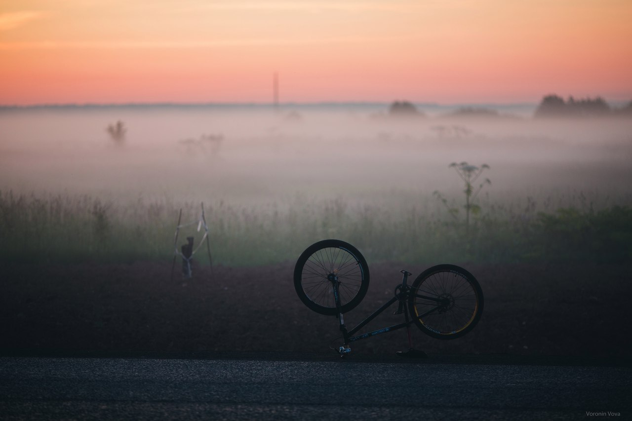 Stop Landscape - My, A bike, Landscape, Cycling season, Summer, Sunset, From dusk to dawn, dawn, Morning, Longpost