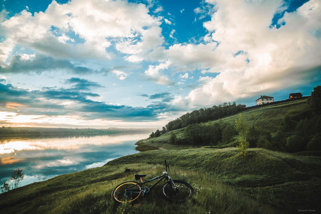 Stop Landscape - My, A bike, Landscape, Cycling season, Summer, Sunset, From dusk to dawn, dawn, Morning, Longpost