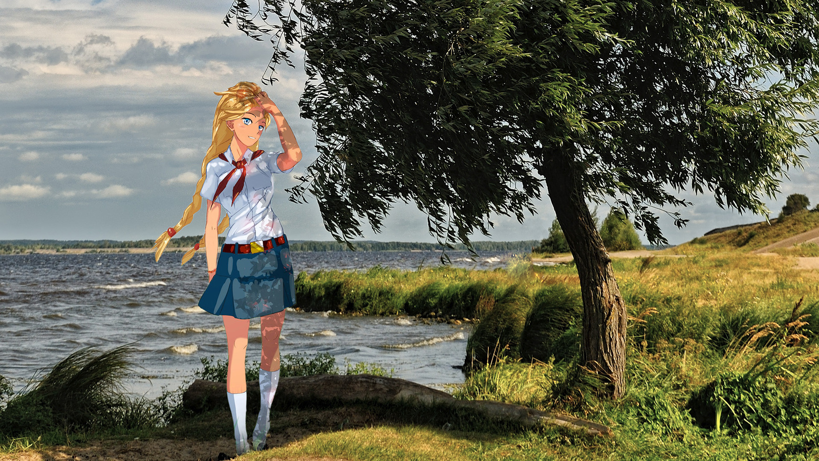 Volga, Slavya... IRL. - Visual novel, Endless summer, Glorifying, Collage, Volga river