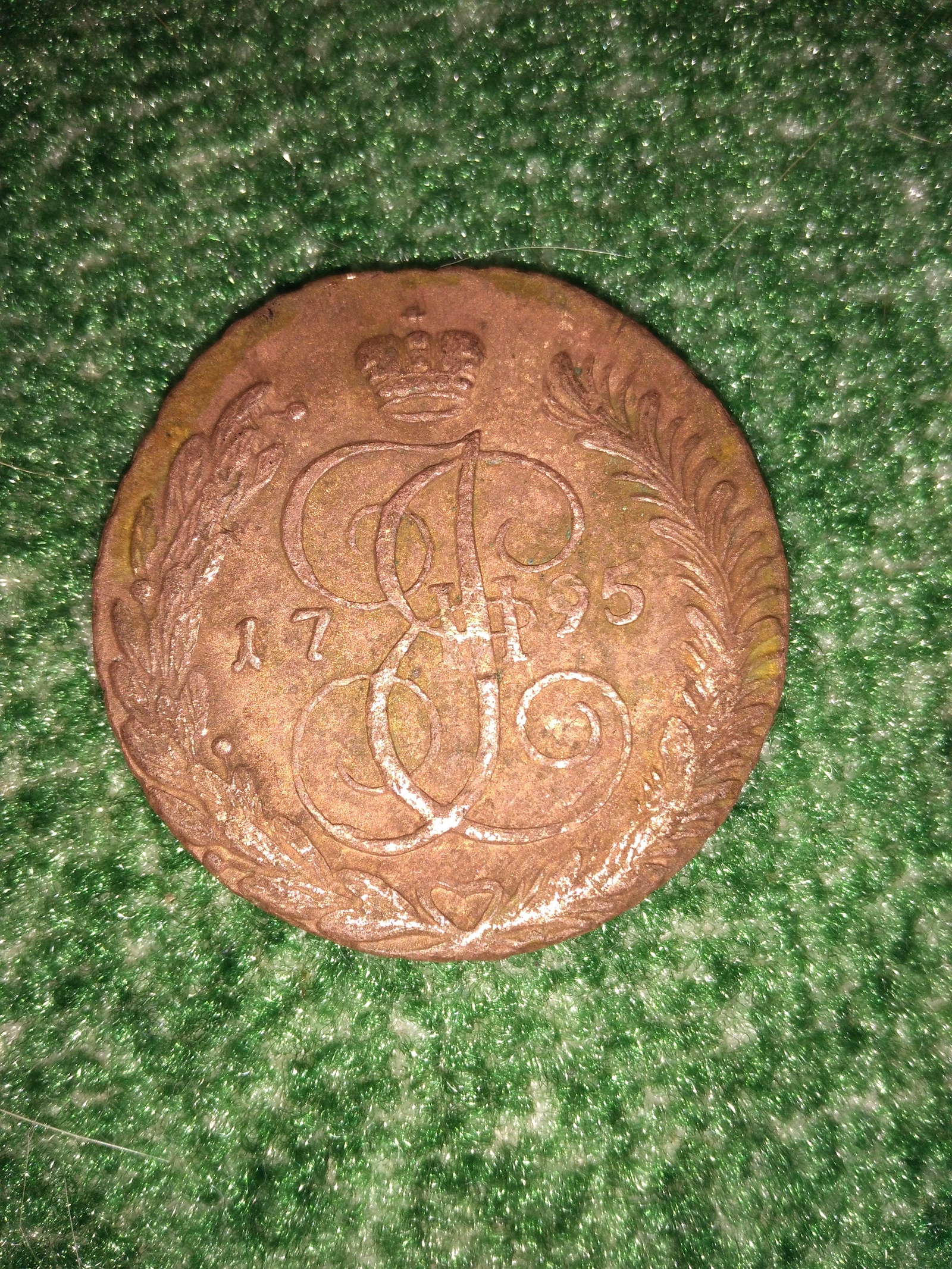 How much could such a coin be worth? And any advice on how to clean it? - My, Coin, Catherine II, Longpost