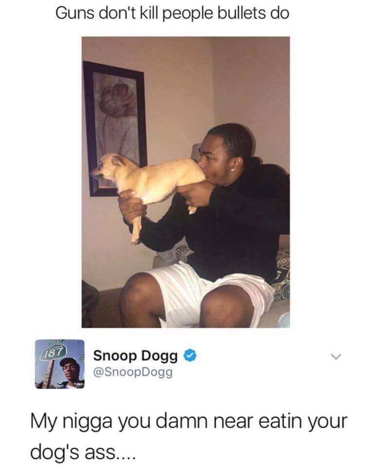 Guns don't kill people, bullets do - Snoop dogg, Twitter