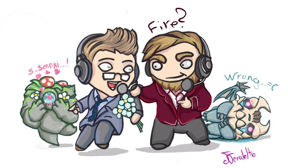 Favorite Commentators Olsior and FlashInTheNight <3 - My, Lcl 2017, League of legends, Neruloth, , , Art, Longpost