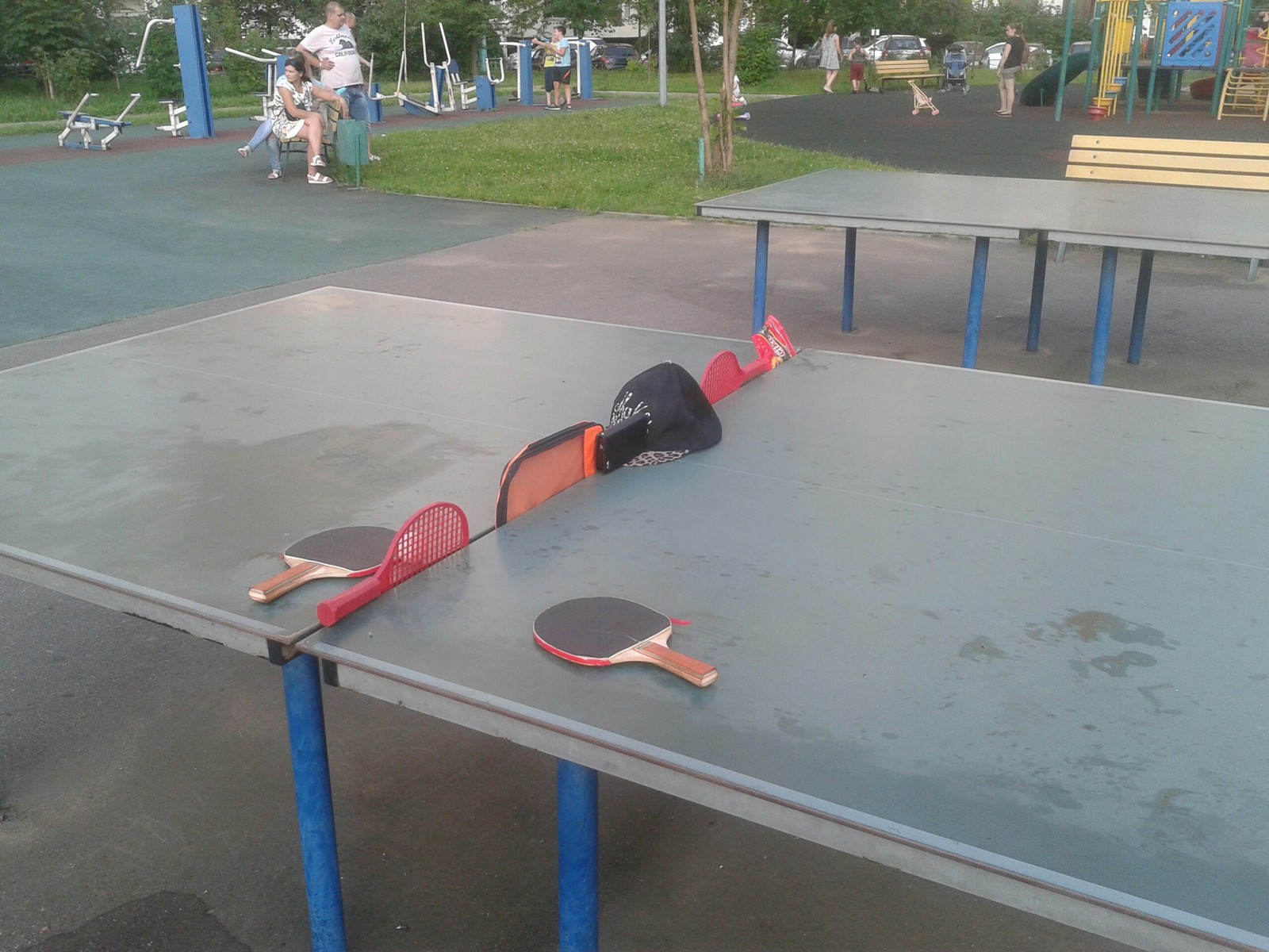 When there is no grid, but you really want to play. - My, Table tennis, Net