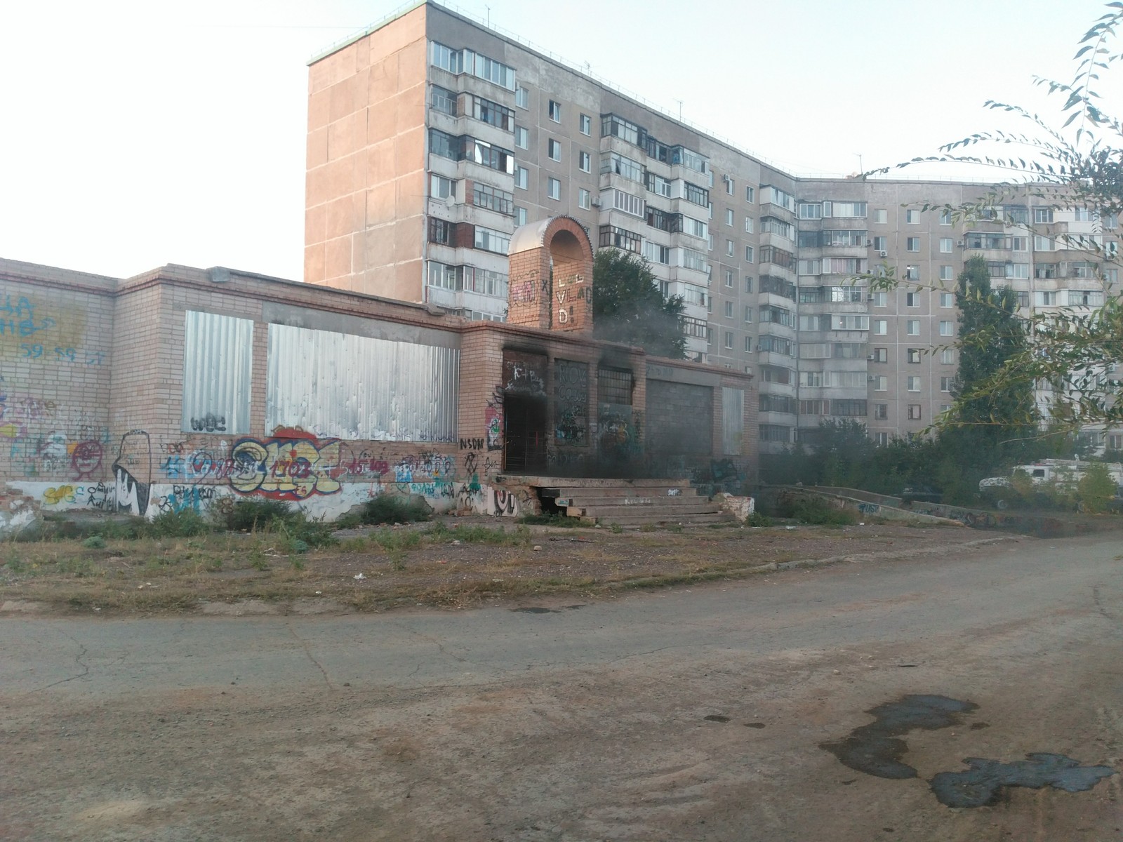 Abandoned store on fire - Longpost, Abandoned, Fire