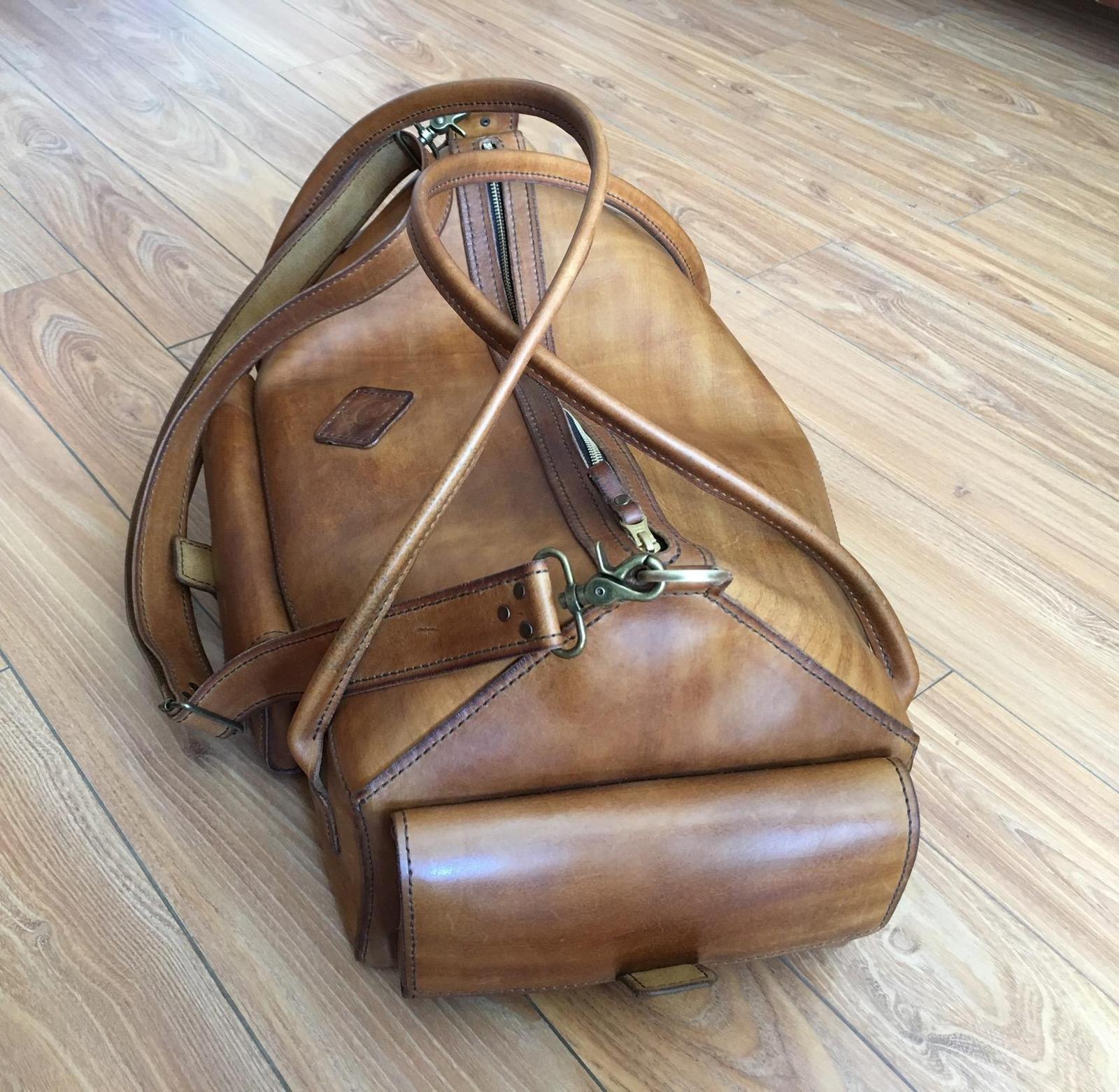 Travel bag. - My, Leather products, Leather craft, Longpost