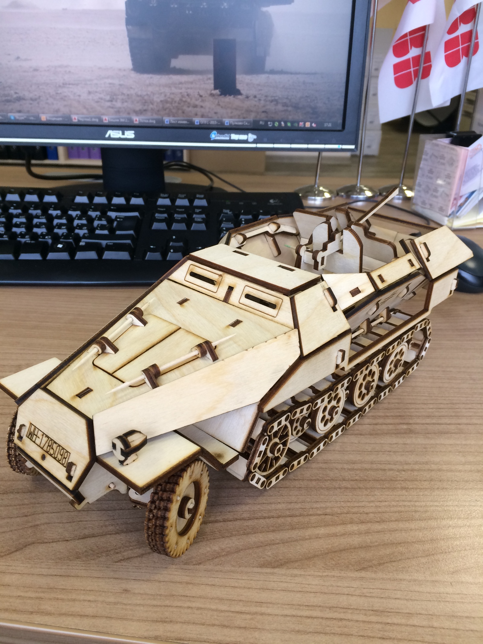 How am I trying to complete a 3D puzzle - My, 3D puzzles, Plywood, Constructor, Hobby, Toys, Armored vehicles, Story, Longpost, 
