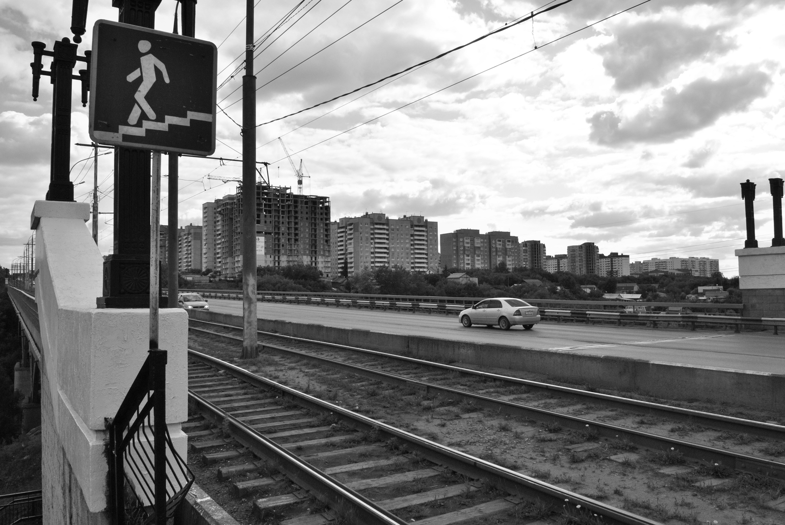 Gloomy Omsk - My, Omsk, Black and white photo, Irtysh, Om, Longpost