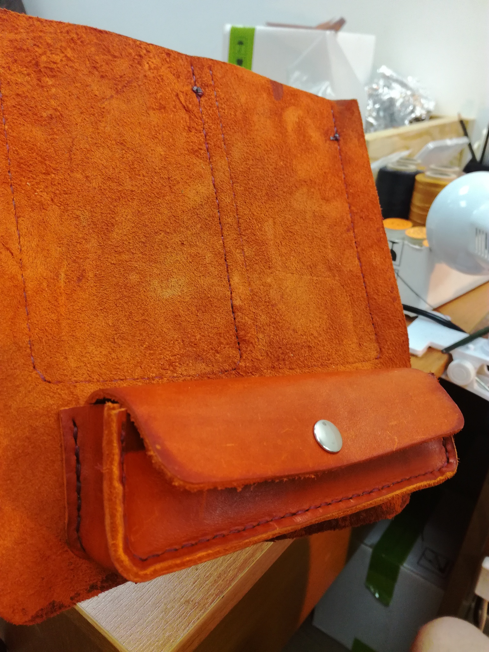 Tried to make the first bag - My, Handmade, Leather, Сумка, Longpost, Leather, Needlework, Handmade, Leather products