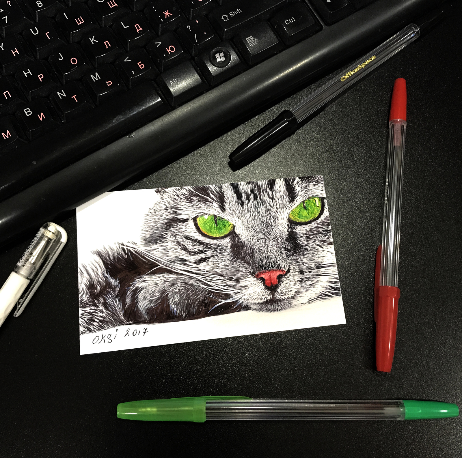 Cat - My, Images, Drawing, Pen drawing, cat, Milota, Creation, Art, Graphics