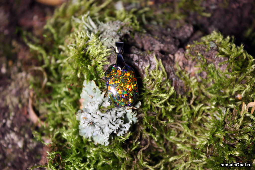 Multicolored pendants with opals - My, Opal, , Needlework without process, Longpost, Pendant, Suspension, Moss, Decoration