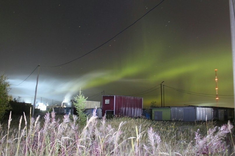 Polar lights in the Omsk region. - Omsk, Russia, Interesting, Polar Lights, Space, Nature, beauty, Longpost