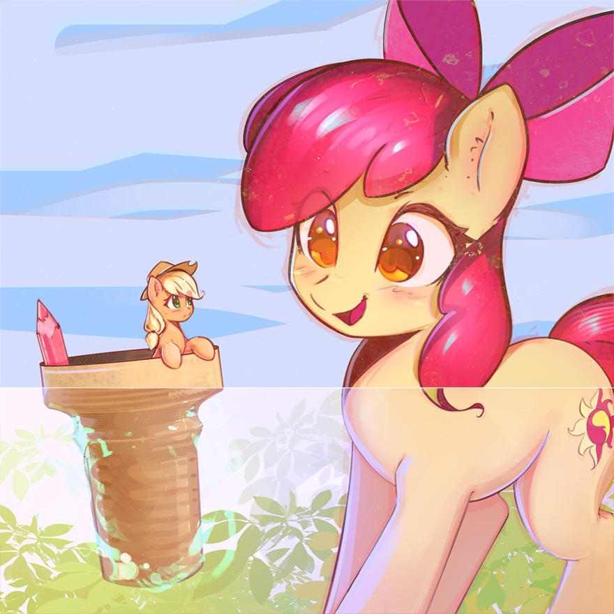 Appleshimmer by mirroredsea - My little pony, Applebloom, Applejack, Mirroredsea