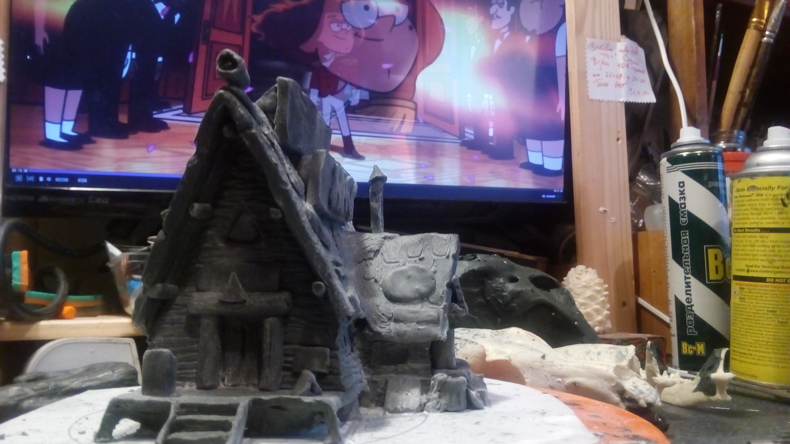 Mystery Hut - My, Kai Yara, , Plastic injection molding, Gravity falls, Plasticine, Needlework with process, Longpost, Mystery shack