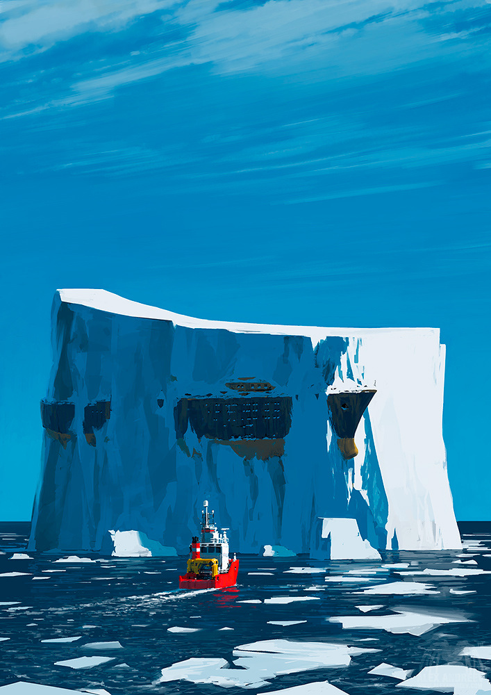 We found it! - Find, Ship, Iceberg, Ice floe, Sunken ships, Art