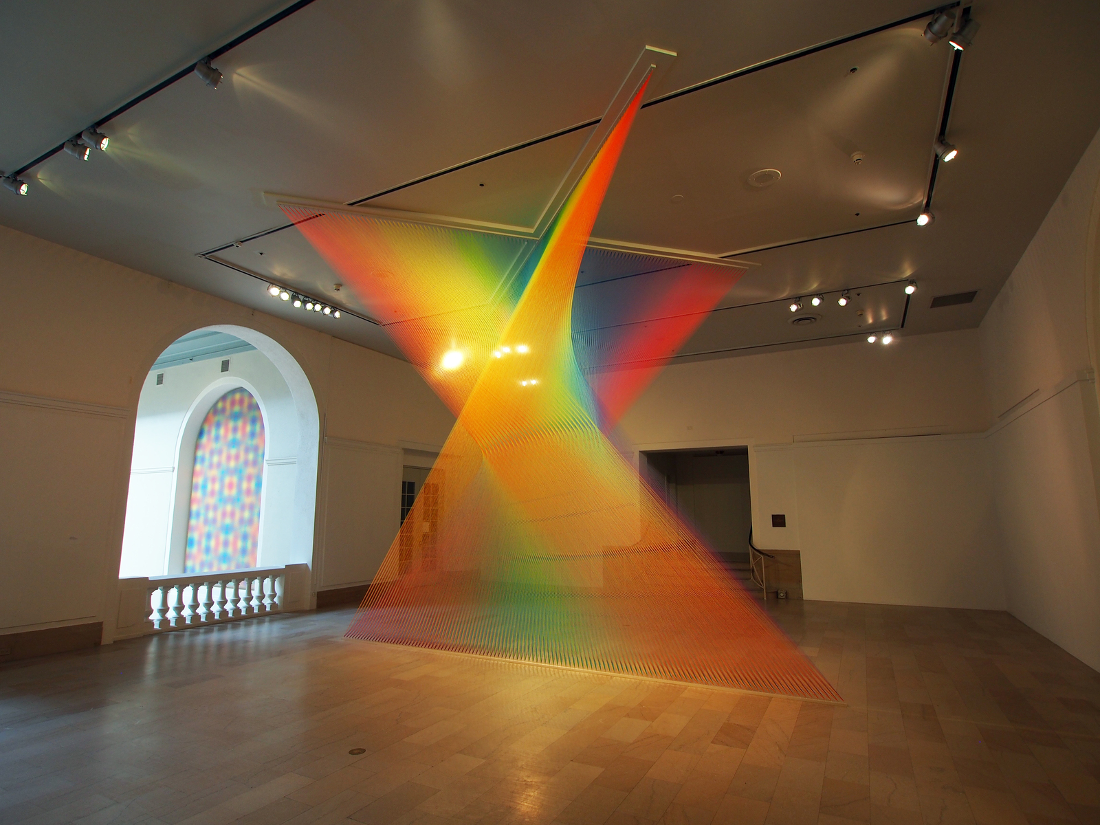 Thread rainbow. - Rainbow, Installation, Art, The photo, Not mine, Longpost