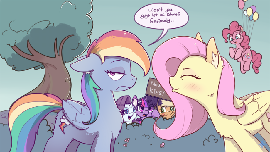 (Not) Just Friends - My Little Pony, PonyArt, Rainbow Dash, Fluttershy, Mane 6, Шиппинг, MLP Lesbian, Flutterdash