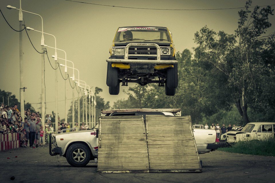 Stunt show in Voronezh! - My, Voronezh, Show, , Stuntman, Bigfoot, Transformers, , Extreme, Longpost