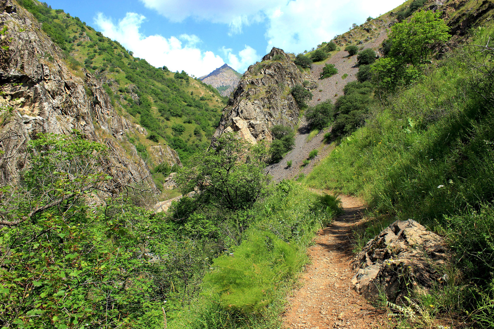 Zimchurud Gorge - My, Path, The rocks, Clouds