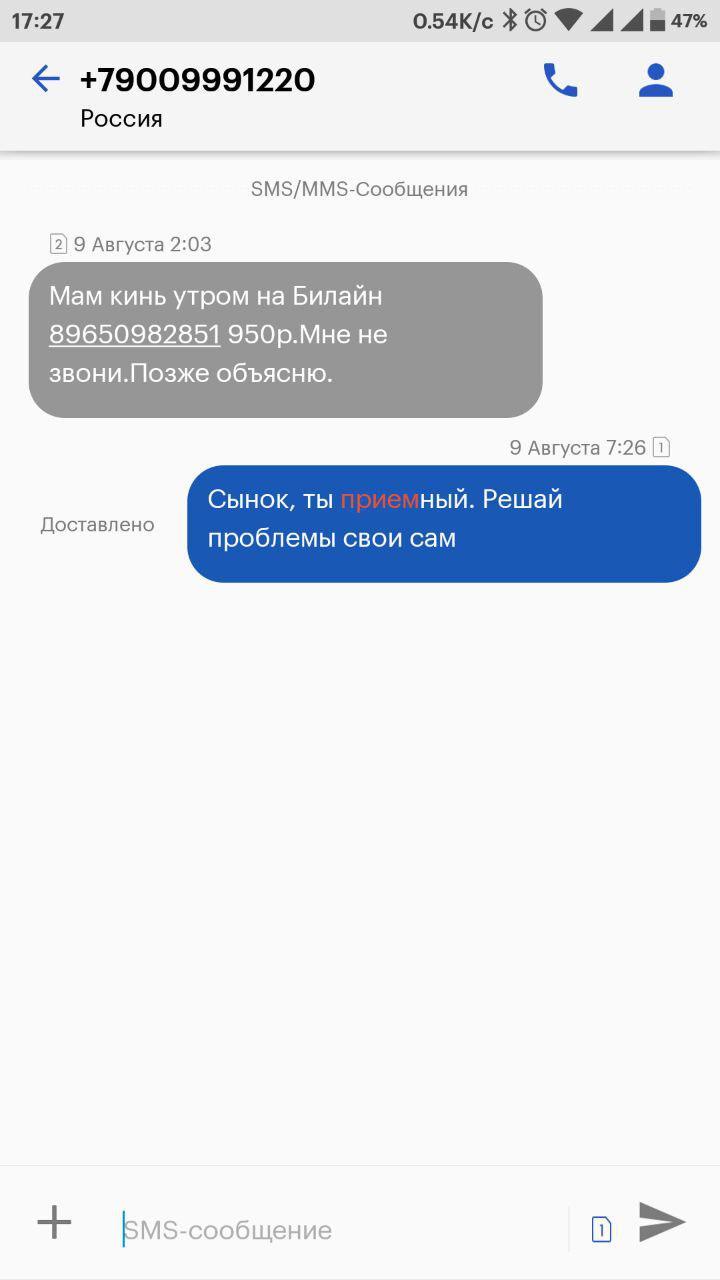 Son, you are adopted - My, SMS, Fraud