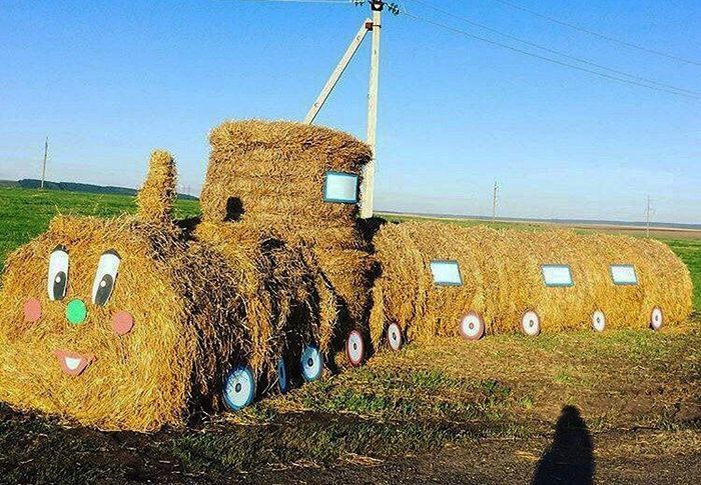 Hay. What could be more fun? - Hay, Creative, Naberezhnye Chelny, Zainsk, Tatarstan, Fun, Funny, Milota, Longpost