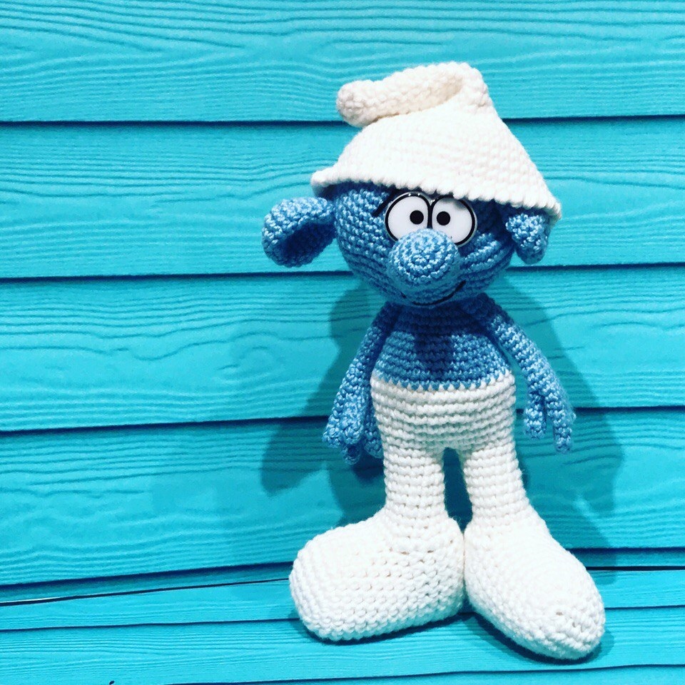 Smurfs! - My, Needlework without process, With your own hands, Amigurumi, The smurfs