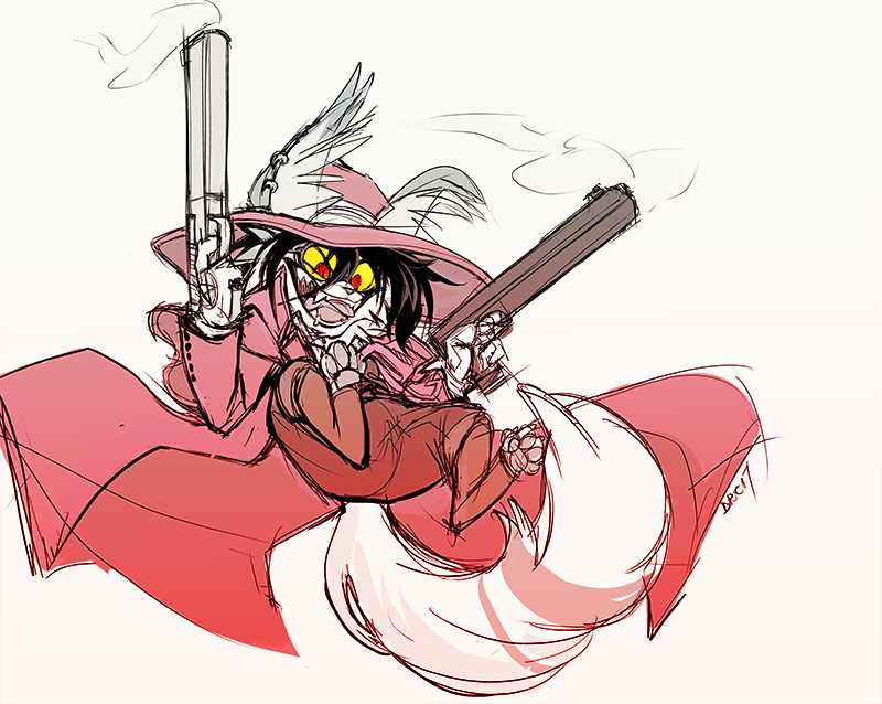 Some art from SilverDeni - Furry, Art, Silverdeni, Alucard, Hellsing, Weapon, Longpost