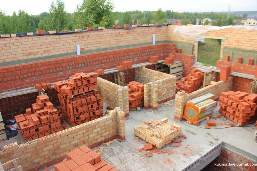 We build your house in 90 days. 43-59 days (18.09-24.09). Brick work completed - My, Home construction, My house, New building, Bricks, My, The photo, Kazan, Video, Longpost