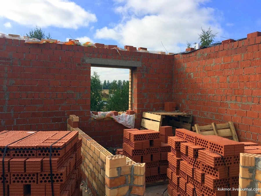 We build your house in 90 days. 43-59 days (18.09-24.09). Brick work completed - My, Home construction, My house, New building, Bricks, My, The photo, Kazan, Video, Longpost